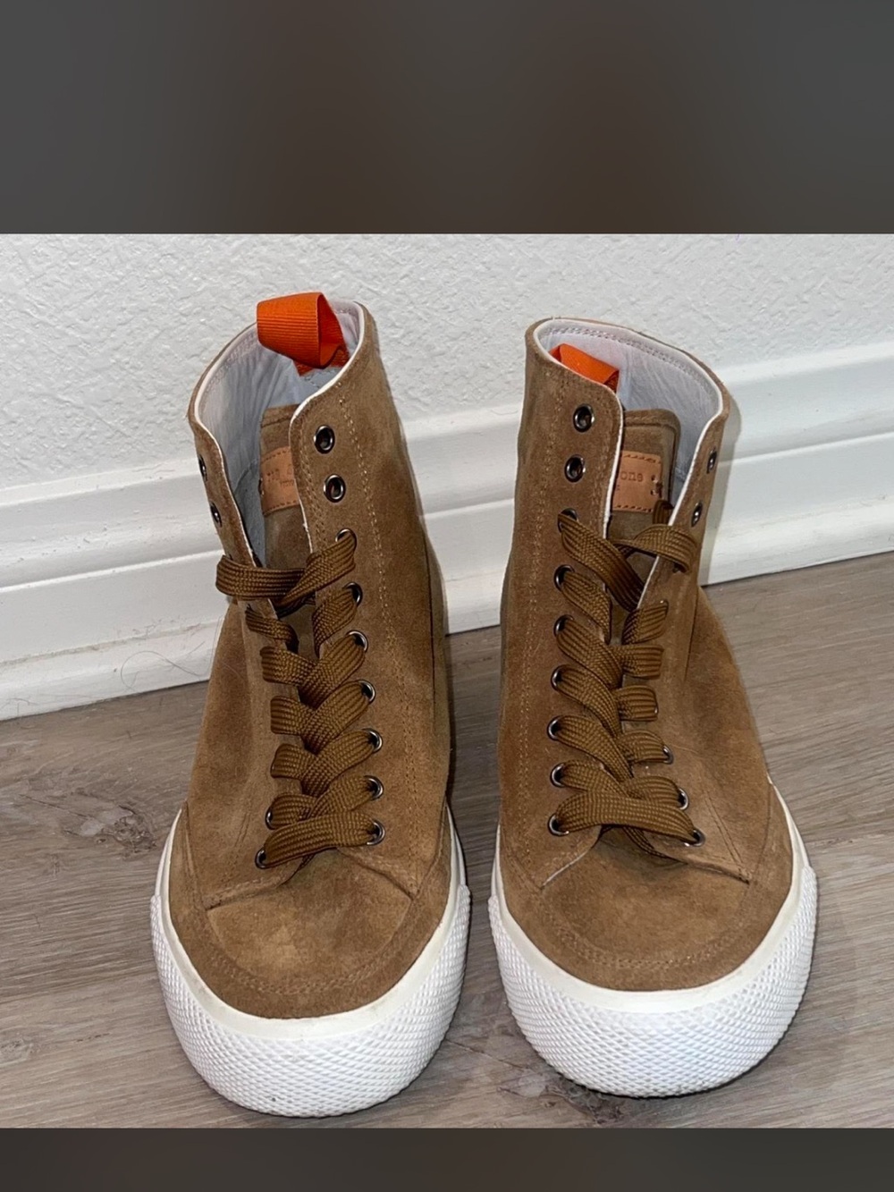 Rag&Bone Suede High-Top Sneakers in Brown